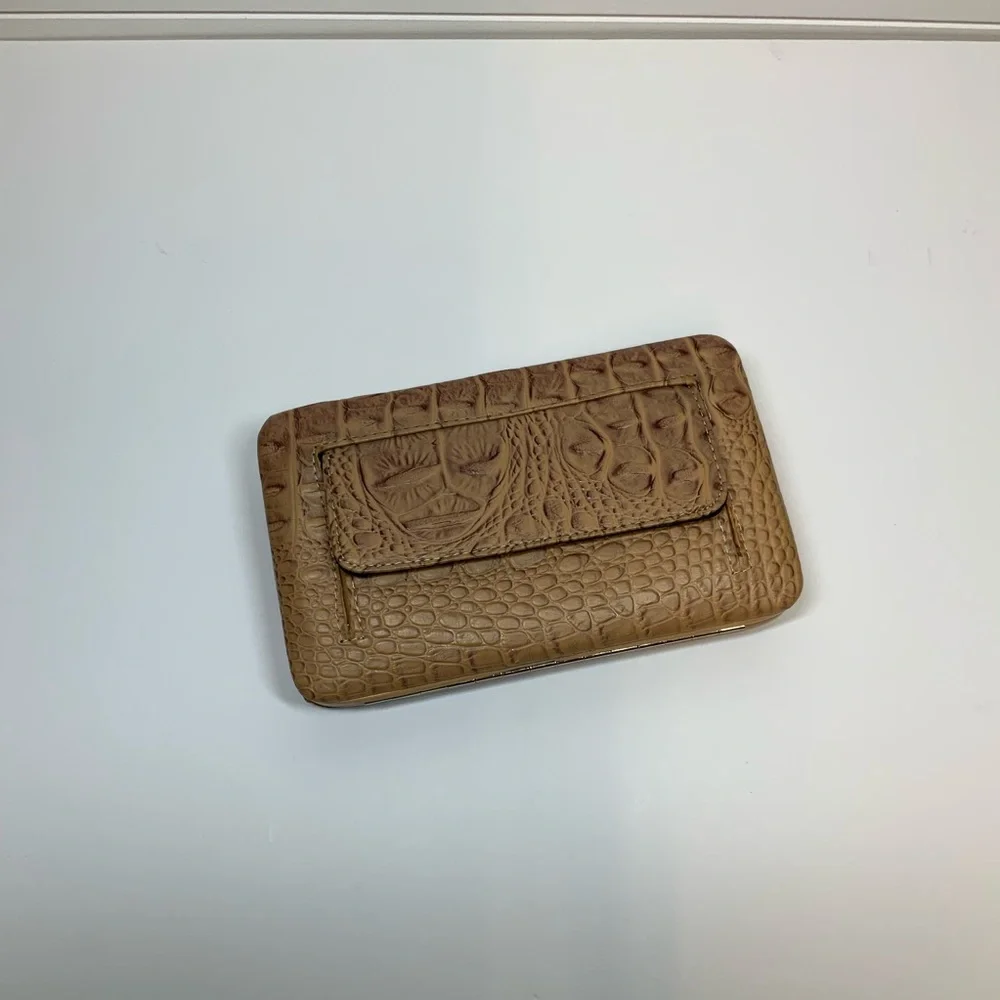 Brown Embossed Wallet with Cross Design
